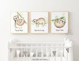 Sloth Prints Sloth Wall Art Sloth Printable Sloth Gift Etsy Sloth Art Sloth Gift Nursery Wall Art