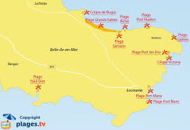 Plan Des Plages De Locmaria A Belle Ile En Mer Belle Ile En Mer Ile Bangor