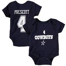 Dak Prescott Dallas Cowboys Newborn Infant Player Name Number Bodysuit Navy Dallas Cowboys Baby Clothes Cowboys Players Dallas Cowboys Players