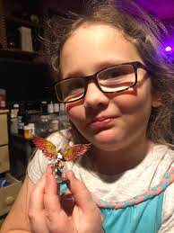 The second generation warhammer 40k player has convinced daddy to back coat  her models for her and now it's all up to her. Who else has kids joining  our ranks and is