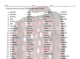 You can save the results in a text or word doc type file. Clothing Accessories Footwear Alphabetical Order Worksheet Teaching Resources