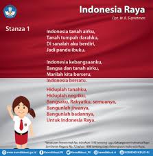 Dapatkan lirik lagu lain oleh lagu wajib nasional di kapanlagi.com Lirik Lagu Indonesia Raya 1 Stanza Yang Sangat Familiar Bagi Wni Kumparan Com