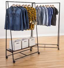 Black And Gold Clothes Rail Metal Pipeline Teepee Clothes Rack With Wooden Shelf Wheeled Base Black Clothing Rack Wooden Shelves Rack