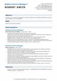 A property manager job description will change based on the specific terms of a contract. Resident Services Manager Resume Samples Qwikresume