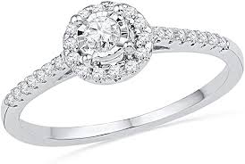 14k white gold twig band ring, set with a classic diamond. Amazon Com 10kt White Gold Round Diamond Promise Ring 1 4 Cttw Clothing Shoes Jewelry