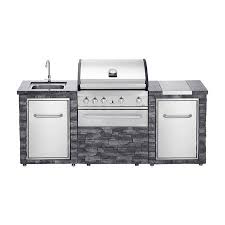 W access door for storage. Grandhall Stone Island Outdoor Kitchen