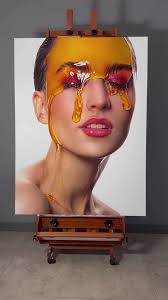 Oil Painting of Closed Eyes