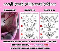Succubi/boi Sigil Temporary Tattoos Sheet A black Pink - Etsy Finland