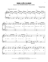 Hallelujah By Leonard Cohen Very Easy Piano Digital Sheet Music With Images Noty Zdarma Hudebni Noty Skladby