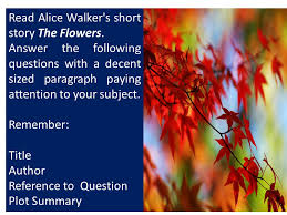 The conflict of the story is that she goes for a walk and suddenly steps on a man's face. Flowers Response What Is The Turning Point And How Does It Change A Young Girl S Life In This Story Ppt Video Online Download