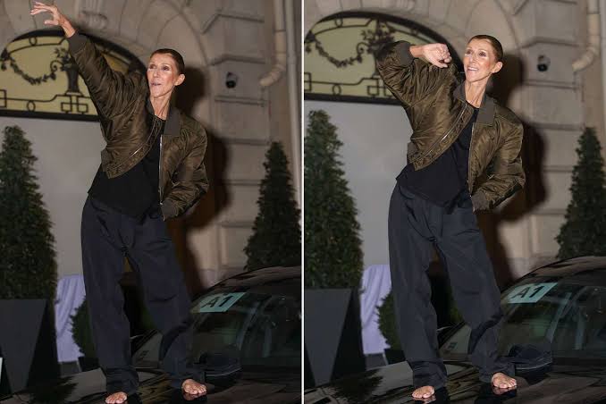 Céline Dion Sings, Dances Barefoot on Car Surrounded by Fans Outside Paris  Hotel