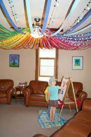 Our Living Room Is Gonna Look Rad Art Birthday Party Art Birthday Streamer Party Decorations