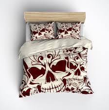 Black And Cream Bedding Set Red And Cream Mosaic Skull Bedding Cream Skull Bedding Red Bedding Skull Bedding Sets