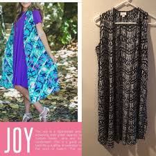 lularoe joy vest navy and cream nwt