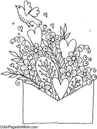 Simple Beautiful Coloring Page For Mindfulness Coloring Heart Coloring Pages Valentine Coloring Pages Printable Valentines Coloring Pages