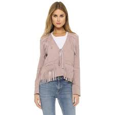 Elizabeth And James Zadeh Suede Jacket Pink Suede Jacket Women Fashion