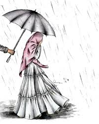 Muslimah tersenyum sambil memegang burung kesayangan. 99 Gambar Kartun Romantis Islami Lengkap Cikimm Com