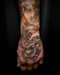 Samurai In Progress Chronicink Hand Tattoos For Guys Foo Dog Tattoo Best Sleeve Tattoos