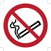 Acts as a reminder that smoking is not allowed. Iso 7010 P002 No Smoking