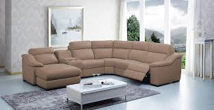 Looking for the best coffee table for your sectional sofa? Saffron Modern Leather Sectional Sofa W Beverage Console And Recliners