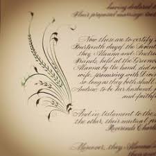 Pin By Katie Braun On Calligraphy Alphabet Quaker Wedding Certificate Wedding Certificate Maine Wedding