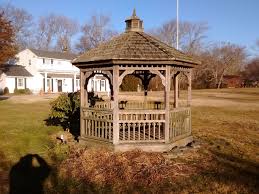 Closeup Of The Child In This Mother Child Wood Gazebo Pair In The Yard Of A Funeral Home Less Than A Block From The Mother Fif Gazebo Outdoor Structures Yard