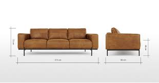 Jarrod Canape 3 Places Cuir Brun 3 Sitzer Sofa Sofa Sessel