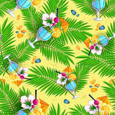 Over 73 floral pattern png images are found on vippng. Seamless Summer Beach Pattern With Palm Leaves And Cocktails On Yellow Sand Background 658490 Vector Art At Vecteezy