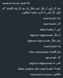 Bacaan ghunnah karena adanya nun yang bertasydid. Hukum Tajwid Beserta Keterangannya Qs Ali Imran Ayat 161 Brainly Co Id
