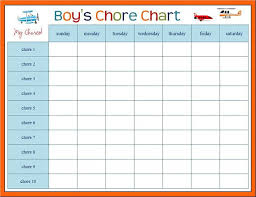 kid chore chart template letter template