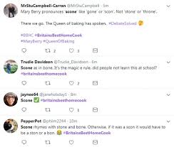 According to a new yougov poll, the majority three per cent of respondents said they didn't know, while the remaining three per cent said they pronounced it in another way entirely. Queen Of Baking Mary Berry Confirms Scone Is Pronounced Like Gone Daily Mail Online