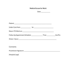 40 free doctors note excuse templates for work school