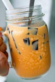 Thai Iced Milk Tea With Grass Jelly That Spicy Chick