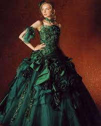 Pin By Forever My Moon On Quinceanera Green Wedding Dresses Gothic Wedding Dress Black Wedding Dresses