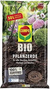 Kostenlose lieferung für viele artikel! Compo Bio Pflanzerde Fur Garten Und Zierpflanzen Straucher Busche Und Geholze Torffrei Kultursubstrat 50 Liter Braun Amazon De Garten