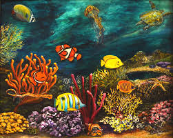 Corals reef fish stickers look like they've been painted once applied. Collage Of Paintings By Beth Basista Paintings