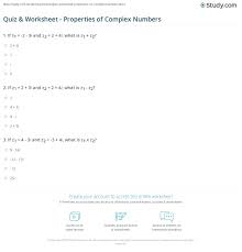 Properties Of Complex Numbers Worksheet Kids Activities