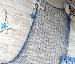 Blue White Fishing Net Wall Bar Decoration Ceiling Dollarfish Hangings Decoracion Red Pesca Marina Beach Party Decorations Festival Party Party Supplies