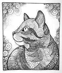 dreamy cat art print by sandibearskin cat art print cat coloring page coloring books