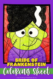 Perfect for birthday party favors, fun time, while you are out, rewards, when mom and dad need a break, or other events. Free Printable Bride Of Frankenstein Coloring Sheet Line Study Activity