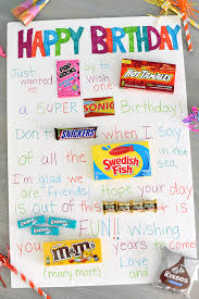 Birthday Poster Board Ideas With Candy Fun Simple Candy Poster For Friend S Birthday Fun Squared Birthday Gifts For Best Friend Homemade Birthday Gifts Birthday Gifts For Bestfriends