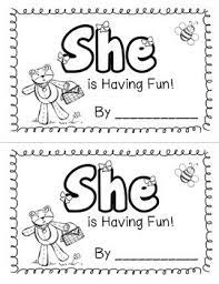 Sight Word She Emergent Reader Sight Word Books Preschool Sight Words Sight Word Readers
