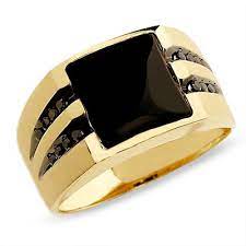 Men S Onyx Ring In 10k Gold With Enhanced Black Diamonds Onyx Ring Men Rings For Men Mens Ring Designs