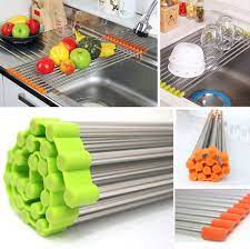sink rack roll stainless steel shelf sink rack portable folding green orange home garden kitch haus kuchen edelstahlregal aufbewahrung und organisation