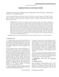 Could the mystery over how depleted uranium might cause genetic damage be closer to being solved? Pdf Depleted Uranium And Human Health