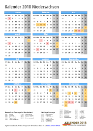 Laden sie unseren kalender 2021 mit den feiertagen für niedersachsen in den formaten pdf oder png. Kalender 2018 Niedersachsen Zum Ausdrucken Kalender 2018