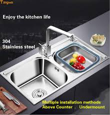 Cream kitchen sinks shop online and save up to 50 uk lionshome / official website for costsco wholesale. Tangwu Food Grade 304 Stainless Steel Thickening Double Groove High Quality Kitchen Sink Wire Drawing 71x38 75x40 78x42 81x43 Cm Kitchen Sink Double Sink Kitchenstainless Steel Double Sink Aliexpress