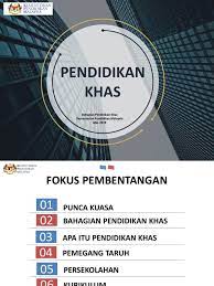 Maklumat tentang pendidikan khas yang amat sesuai untuk para graduan dan pelajar yang mengambil jurusan pendidikan khas. 1 Dasar Pendidikan Khas