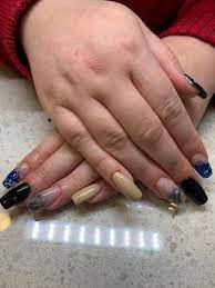 Young Nails Acrylic Encapsulated Glitter Nail Art Glitter Nail Art Colored Acrylic Nails Acrylic Nail Designs