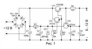 лабораторный блок питания с защитой от кз своими руками Stabilizator S Zashitoj Po Toku Electronic Schematics Electronics Projects Vacuum Tube